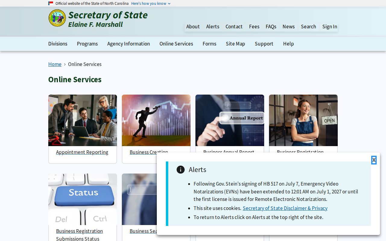 Statesville people search North Carolina business and notary records