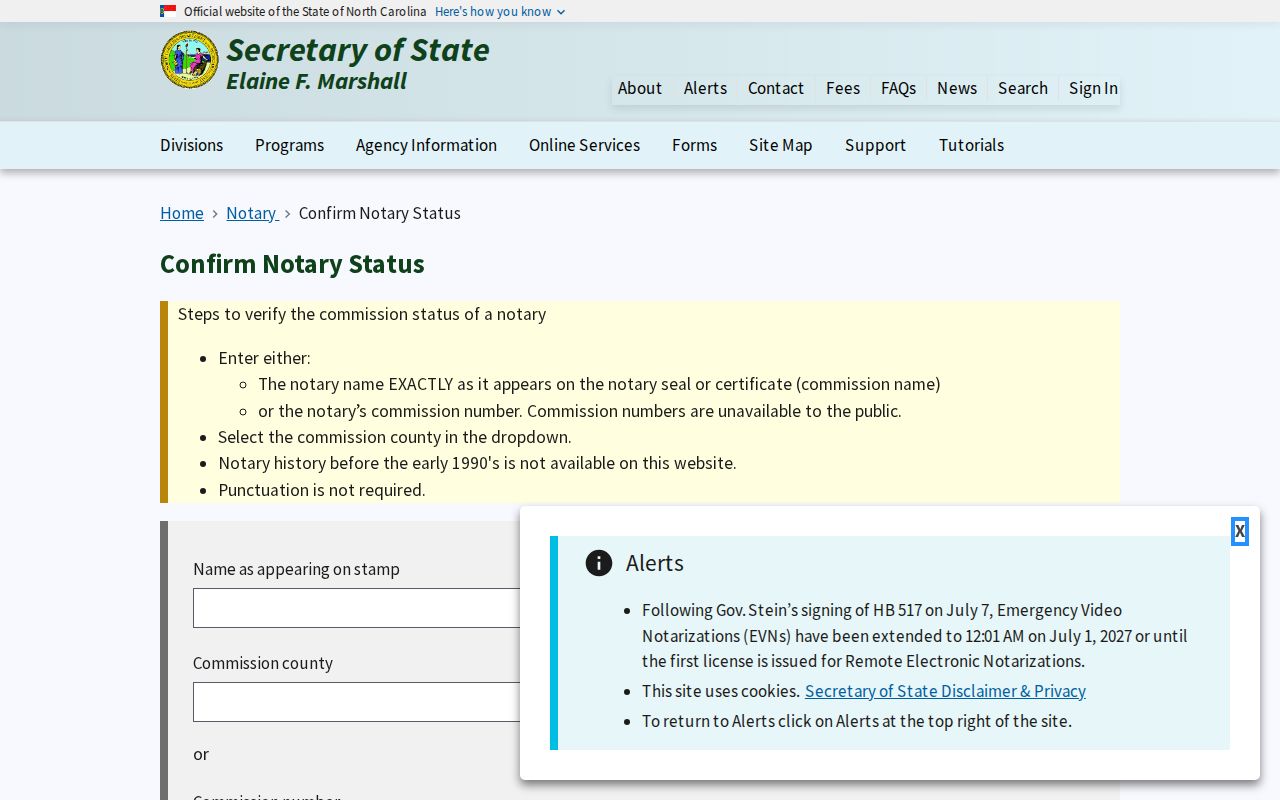 Statesville people directories notary exact-name search