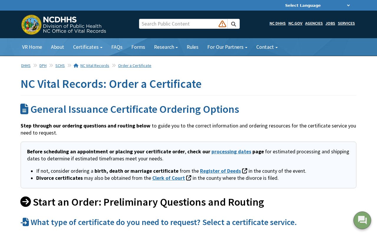 Statesville public records North Carolina vital certificate order choices